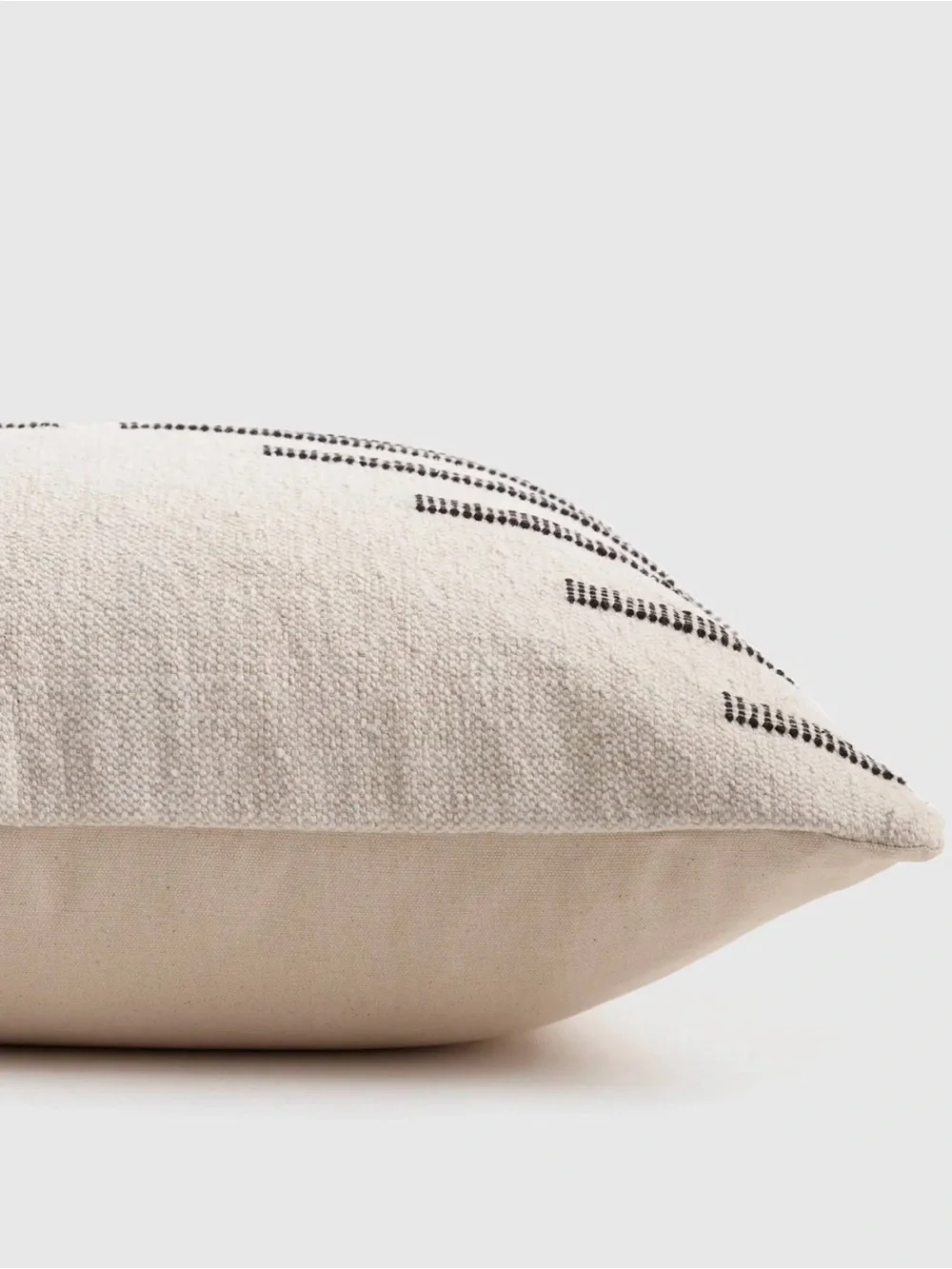NWOT Cream Throw Pillow with Black Linear Embroidery